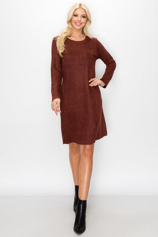 Aurora Suede Round Neck with Pockets
