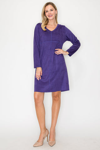 Aurora Suede V Neck with Pockets