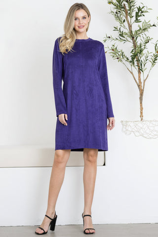 Aurora Suede Round Neck with Pockets