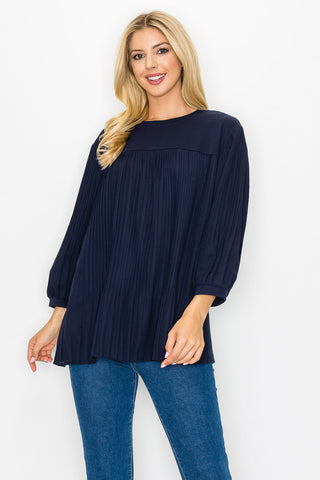 Raelynn Top with Chiffon Pleating