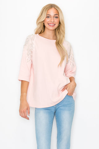 Ronnia Top with Pearl Embellishment