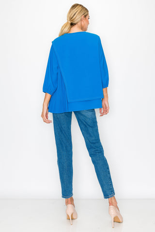 Rilynn Top with Pleating & Diamonds