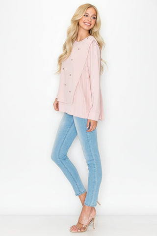 Rilynn Top with Pleating & Diamonds