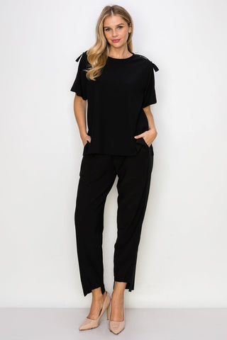 Katie Crepe Knit Pant - Dark Colors