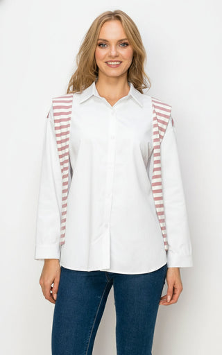 Willette Top with Stripe Front Ties