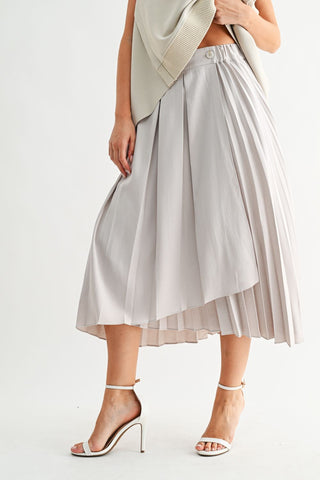 Johnnie Pleated Asymmetrical Skirt