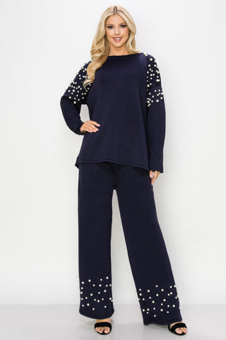 Faith Stretch French Scuba Pearl Pant