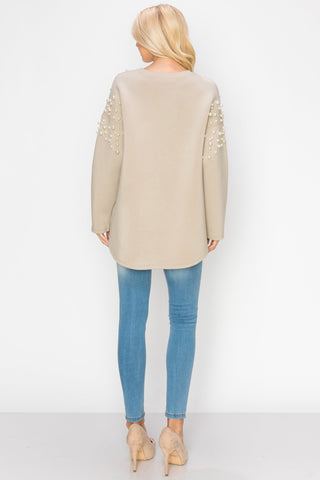 Fiona Stretch French Scuba Pearl Top