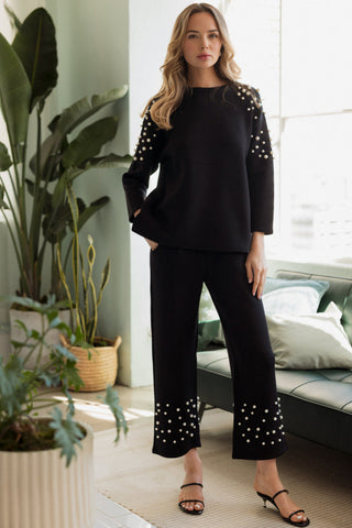 Fiona Stretch French Scuba Pearl Top