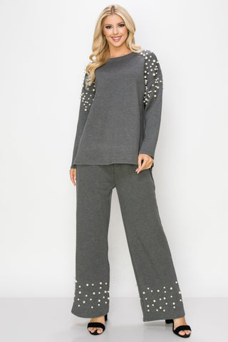 Fiona Stretch French Scuba Pearl Top
