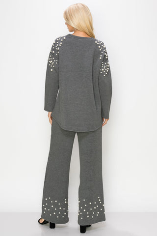 Fiona Stretch French Scuba Pearl Top
