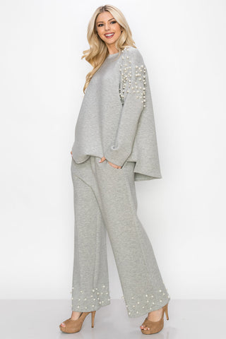 Fiona Stretch French Scuba Pearl Top