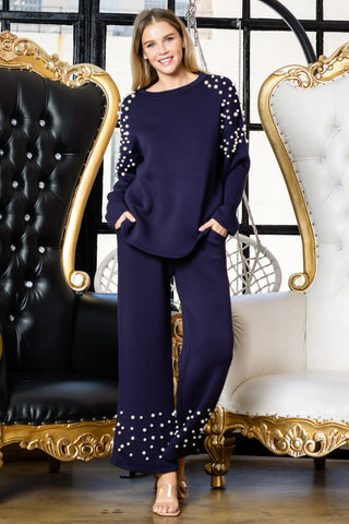 Faith Stretch French Scuba Pearl Pant