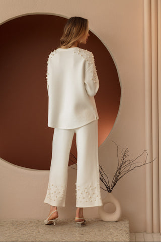 Faith Stretch French Scuba Pearl Pant