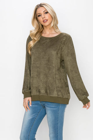 Alisa Stretch Suede Top