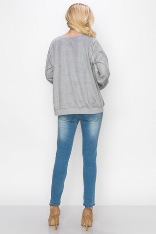 Alisa Stretch Suede Top