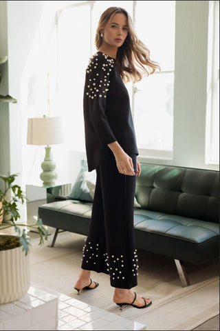 Faith Stretch French Scuba Pearl Pant