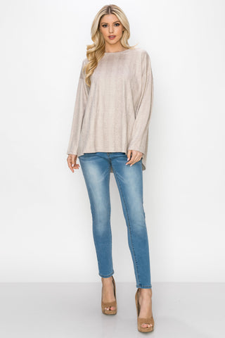 Ailith Stretch Suede Animal Print Top