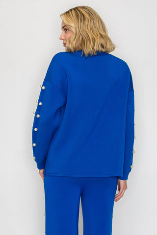 Katri Stretch French Scuba Pearl Top