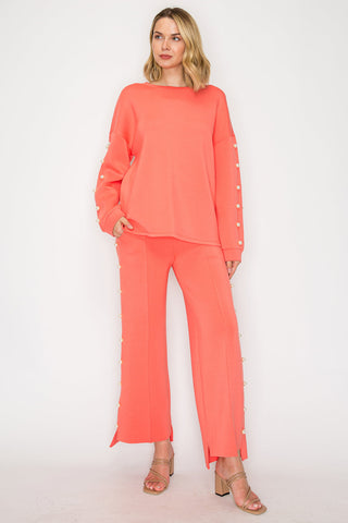 Katri Stretch French Scuba Pearl Top