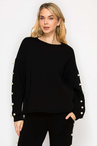 Katri Stretch French Scuba Pearl Top