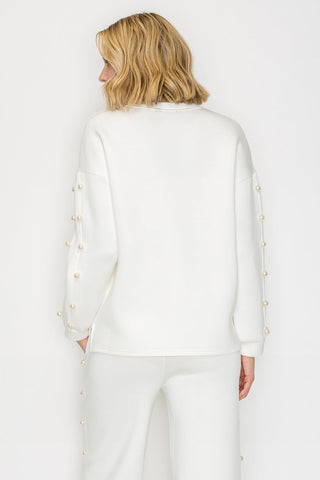 Katri Stretch French Scuba Pearl Top