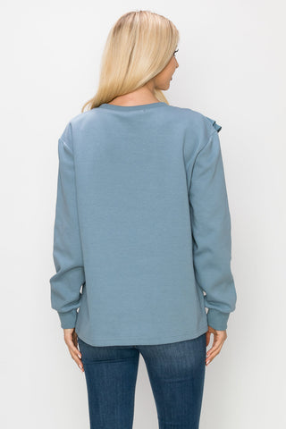 Tania Knit Ruffled Top