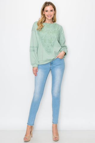 Rabiah Stretch Pointe Knit with Lace