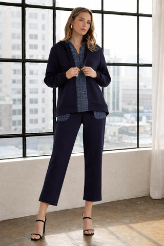 Ferne French Scuba Pant with Tweed
