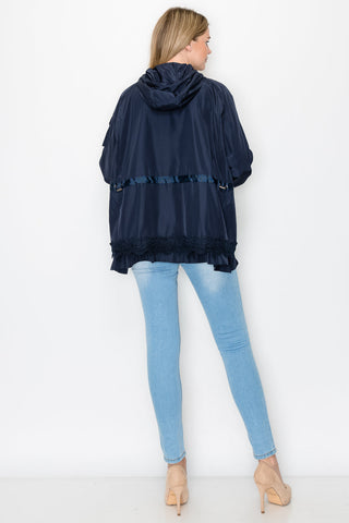 Jadis Woven Windbreaker Jacket with Hoodie