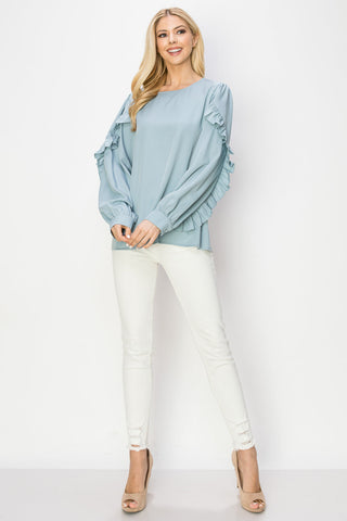 Wanda Woven Ruffled Top