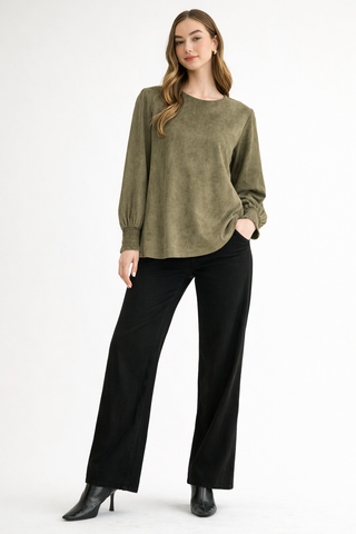 Alora Stretch Suede Top