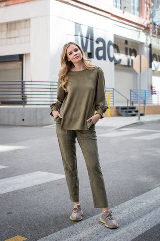 Alora Stretch Suede Top