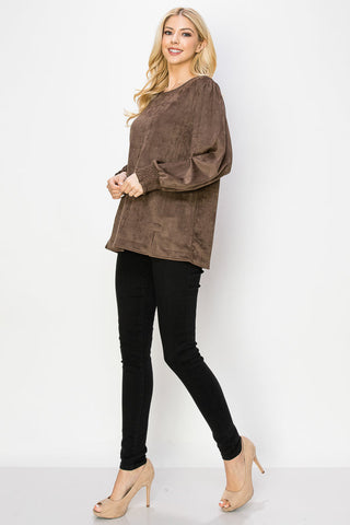 Alora Stretch Suede Top
