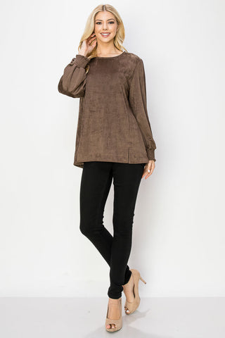 Alora Stretch Suede Top