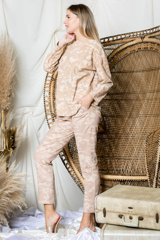 Anna Stretch Suede Camouflage Pant