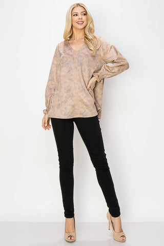 Abby Stretch Suede Print Top