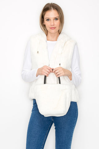 Jackie Fur Vest with Matching Crossbody Fur Bag (Set)