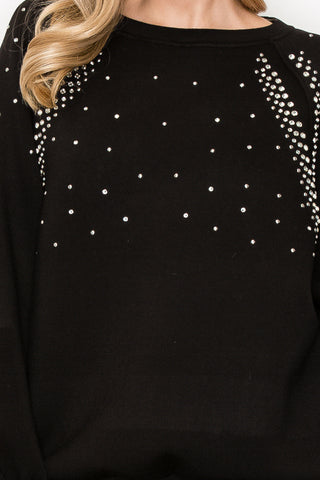 Fredericka Studded Stretch Scuba Top