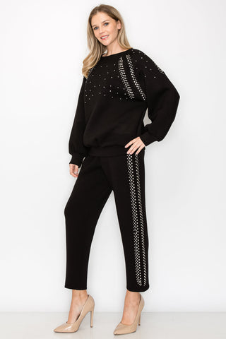 Finna Studded Stretch Scuba Pants
