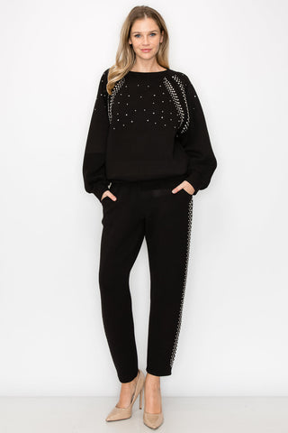 Finna Studded Stretch Scuba Pants