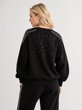 Fredericka Studded Stretch Scuba Top