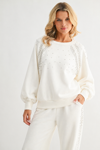 Fredericka Studded Stretch Scuba Top