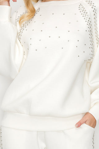 Fredericka Studded Stretch Scuba Top