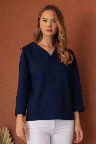 Kourtney Stretch Crepe Knit Top