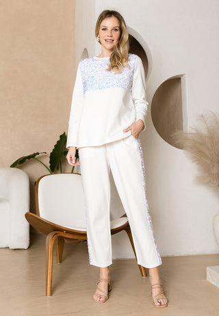 Kenna Knit Pant with Sequin Sparkles