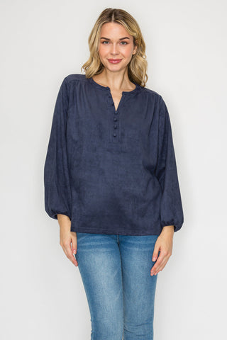 Austin Stretch Suede Top
