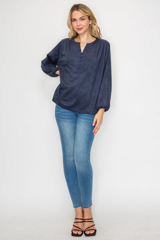 Austin Stretch Suede Top