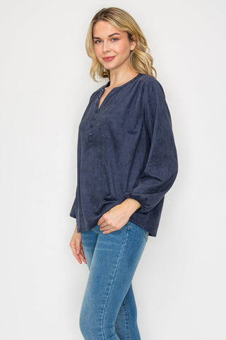 Austin Stretch Suede Top