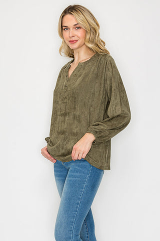Austin Stretch Suede Top